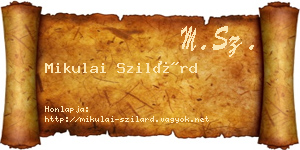 Mikulai Szilárd névjegykártya